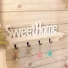 1Pc Sweet Home Words 4 Hooks Shelves Hat Key Holders Storage Shelf Hanging Hooks Wall Mounted Rack Home Storage Holder Y2004292837