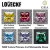 Loose Gemstones Colors Princess Cut Moissanite Stones VVS1 Passed Diamond Tester With GRA Report