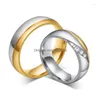 Eheringe Mode Gold Farbe Frauen Qualität Edelstahl Paar Ring Geschenk für Liebhaber Verlobungsversprechen UTR8037 Drop Lieferung J Dh9Px