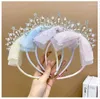 Hair Accessories Children's Hairband Blue Purple Pink Lace Headband Cute Princess Crown Headdress Bowknot Bright Diamond Pearl Accessory