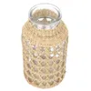 Vases Rattan Glass Vase Decorative Adornment Weaving Craft Flower Container Creative Floral Dried Woven Office Water Planting