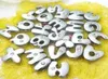 8mm 130pcslot AZ One Rhinestones Silver Color Slide Letter Charm Diy Eloy Charms Passar för 8mm läder armband armband4651148