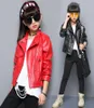 Girls Faux Leather Jacket Kids Fashion Coats Spring Children Jackets Boys Casual Solid Children Clothing PU Outerwear Tops8221324