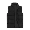 Canotte da uomo Gilet maschile con cerniera intera invernale con giacca termica senza maniche Tasche con colletto alla coreana Piumino casual per uomo freddo