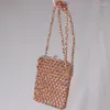 Вечерние сумки, акриловая красочная сумка через плечо ручной работы, расшитая бисером, женская дизайнерская пряжка с плетением, летняя настройка телефона