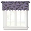 Rideau Halloween coton Texture corbeau violet court transparent fenêtre Tulle rideaux pour cuisine chambre décor à la maison petits rideaux de Voile