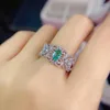 Cluster Rings KJJEAXCMY Fine Jewelry S925 Sterling Silver Inlaid Natural Emerald Girl Fashion Ring Support Test Chinese Style Selling
