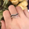 Pierścienie Swarovskis Designer Kobiety Oryginalne wysokiej jakości pierścienie pasmo kryształowy mieszanka mody i dopasowanie podwójnego pierścienia warstwowego pierścienia pary