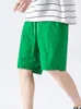 Shorts masculinos respirável secagem rápida praia para homem 2024 verão moda masculina sólida casual fundo solto cordão meia calças roupas