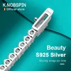 KNOBSPIN 3 Claw D VVS1 Tennis Necklace 925 Sterling Silver Plated 18k White Gold with GRA Fine for Women Man 240123