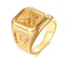 Złota moda prosta Pierścienie Men039S Pierścienie ze stali nierdzewnej Orzeł Pierścień Biżuter