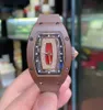 RM Наручные часы Пилотные часы RMwatches Наручные часы RM07-01 Женские керамические розовые золотые машины 31*45 мм Женские настольные RM07-01 Розовое золото Оригинальный бриллиант Красная губа