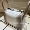 10S komplett handgefertigte Designer-Tasche Himalayan 26 cm Einkaufstasche echtes glänzendes Niloticus-Krokodil-Tasche Markenhandtasche Luxushandtasche vollständig handgefertigte Wachsliniennaht