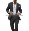 Mäns kostymer blazrar 2023 NYA LINEN MENDSDUT PEAK LAPEL MEN SUITS Formell Bästa man 2-stycke (Blazer+Pants) Bankett Set Groom Style Slim Fit Business