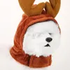 Hundkläddräkt Pet Huvudbonader Antlers Hat Costume Fabric Cap Xmas Headpiece Accessory Carnival
