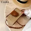 Shoulder Bags Women Straw Crossbody Bag Boemian Small Kniing Summer Purse andbag For Female Beac Travel Leisure Soulder MessengerH24219