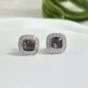 Fashion jewelry earrings 925 Sterling Cable Classics Earrings in Sterling Silver with Amethyst and Pave Diamonds at Ahee Jewelers