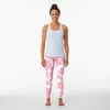 Active Pants Pink And White Cow Print Leggings Fitness Clothing Sports For Women's Push Up Womens