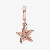 Ny ankomst 100% 925 Sterling Silver Sparkling Starfish Dangle Charm Fit Original European Charm Armband Fashion Jewelry Accessor283f