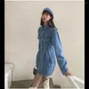 Casual Dresses Fashion Long Sleeve Denim Dress For Women Autumn Turn-down Collar Medium French Vintage Streetwear Y2k