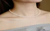 Fashion Jewelry Pearl Necklace for Female Girl Gold Plated Necklace 56mm Rice Shape White Pearl Necklace Wedding Christmas Gift 16123159