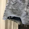 Jupes Mode Été Mince Trou Déchiré Irrégulier Denim Femmes Mince Gland Décontracté Wrap Mini Doux Taille Haute A-ligne Jupe