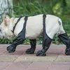 Hundebekleidung S/M/L Wasserdichte Schuhe mit verstellbaren Aufklebern Gummi-Anti-Rutsch-Sohle Stiefel Haustierschutz für kleine und mittelgroße Hunde