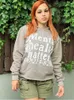 Damen-Kapuzenpullover, modisches Sweatshirt, Buchstabendruck, 3D-Muster, für Damen, Straße, Freizeit, Basics, Kapuze, langärmelig, lockeres Pullover-Oberteil