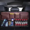 Luxury leather 8pockets Organizer Auto parts Rear Seat Back Storage Bag Car Trunk MultiPocket Stowing Tidying Interior Accessories2596639