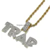 Hänge halsband Trap House Pendant Halsband Män isade ut kubiska zirkoniumkedjor Kopparmaterial Hip Hoppunk Gold Sier Color Charms Je Dheb6