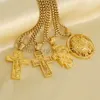 personalized 18Gold Hip Hop Bling Diamond Church Cross Virgin Mary Pendant Necklace Twist Chain for Men Women Chains Jewelry necklaces