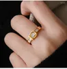 Cluster Rings Japan And South Korea Titanium Steel Rose Gold Belt Ring With Shell Tail Fashion Simple Personalized Index Finger