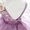 Sukienki dla dziewczynek różowa sukienka księżniczka koronkowa puszysty rękaw kwiatowy uroczy urodzinowy przyjęcie weselne dziecko