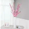 Konstgjord blommor Silk Peach Blossom Branch Cherry Room Hem Juldekoration Plum Blossom Bröllopsarrangemang Tillbehör