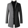 Men's Trench Coats Men Long Jackets Double Breasted Casual Wool Blends Business Leisure Overcoats Male Fit