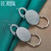 Dangle Earrings Doteffil 925 Sterling Silver Three Circle Matte Drop for Women Partyギフトファッションウェディングエンゲージメントチャームジュエリー