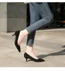 Модельные туфли весна-осень женские туфли-лодочки на высоком каблуке замши среднего размера на шпильке для профессионалов с острым носком на каждый день OL для работы на каждый день большого размера