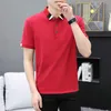 Camisa polo masculina primavera verão outono lapela manga curta moda high-end camiseta cor sólida bonito negócios casual