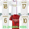 24 lyon 23 Soccer Jerseys Maillot de foot CAQUERET OL 2023 2024 home football shirt AOUAR BARCOLA CASTELLO JR CHERKI BOATENG DEMBELE GUSTO man kids kit set equipment