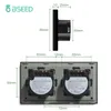 Smart Home Control BSEED Dubbele 1 Gang Way Dimmer Crystal Panel Wandschakelaars Touch Sensor Dimbaar Led Licht EU Standaard