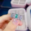 Cluster Rings KJJEAXCMY Fine Jewelry S925 Sterling Silver Inlaid Natural Emerald Girl Fashion Ring Support Test Chinese Style Selling