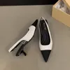 Scarpe eleganti 2024 Pelle verniciata sexy Match Color Sottili Tacchi alti Donna Punta stretta Fascia Slingback Scarpa singola Party