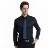 Camisas de vestido masculinas clássico negócios manga longa sem bolsos sólido elegante camisa formal casual padrão masculino workwear