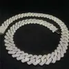 Bijoux Hip Hop pour hommes, 18mm Vvs Moissanite diamant plaqué or 18 carats, collier cubain S925 Miami chaîne à maillons glacés, vente en gros