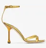 Nouvelle marque italienne Femmes Ixia Sandales à talons hauts Chaussures à talons hauts Bout carré en cuir verni Lady Gladiator Talons Sandalias Chaussure de marche élégante EU35-43 avec boîte