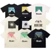 Rh Designers Mens Rhude Haft Toszczenia na letnie męskie wierzchołki Letter Polos Shirt Dams Tshirts Ubranie Krótkie rękawy duże plus 796