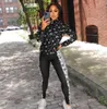 Spring summer Women's brand new Tracksuits fashion Casual zipper Suit 2 Piece Set black Jogging Pants streetwear Sportwear Sport Tracksuits