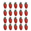 Fleurs décoratives 20 pièces 3.2 cm/6.5 cm fraise artificielle bricolage Fruits maternelle en plastique faux fruits pour noël maison mariage décor