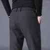 Herenbroek MINGYU merk dik casual zakelijk stretch slim fit elastische taille jogger Koreaanse klassieke zwart grijze broek mannelijk