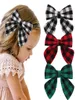 Baby Kerst Haaraccessoire Plaid Boog Clip Voor Meisje Prinses Haarspeldjes Haarband Strik Boutique Ins4344808